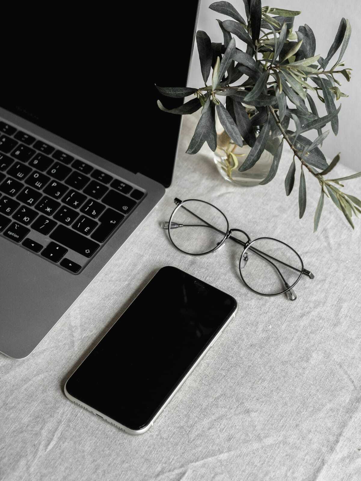phone and laptop