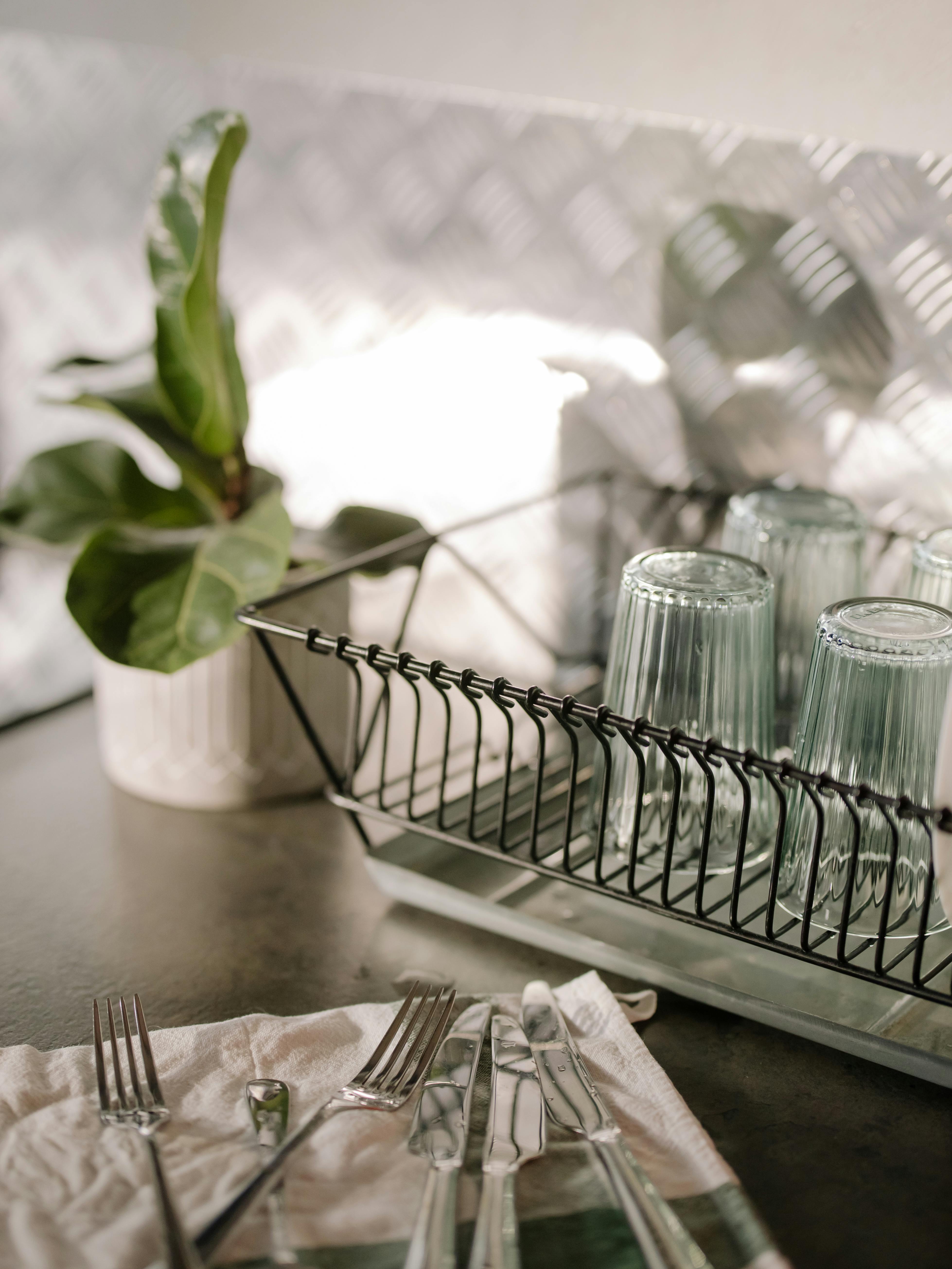 cleaning sink dishes